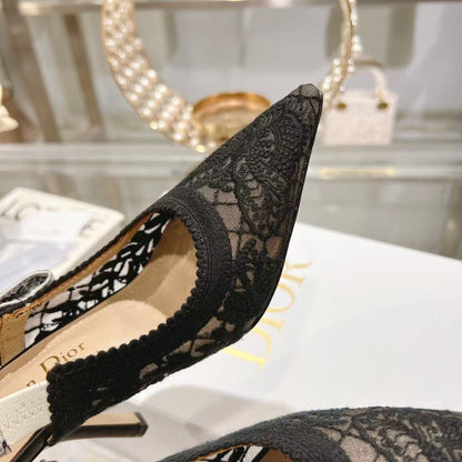 SLINGBACK J'ADIOR FLORAL BLACK LACE mysite