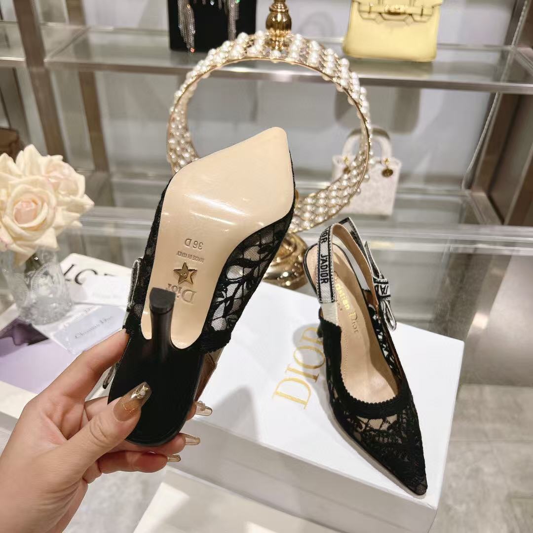 SLINGBACK J'ADIOR FLORAL BLACK LACE mysite