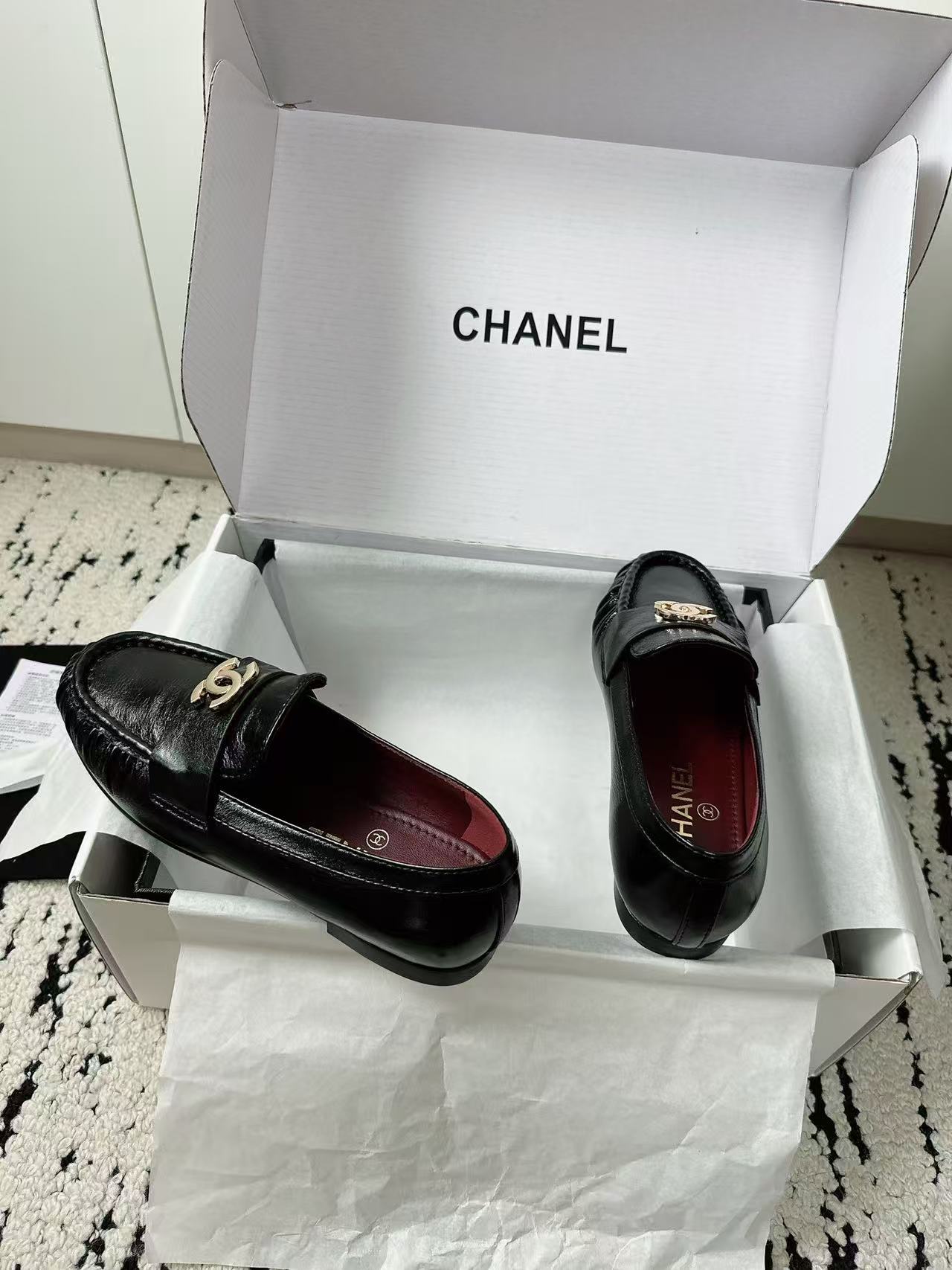 CHANEL 26S CC LOAFERS IN BLACK CALFSKIN 27726 mysite