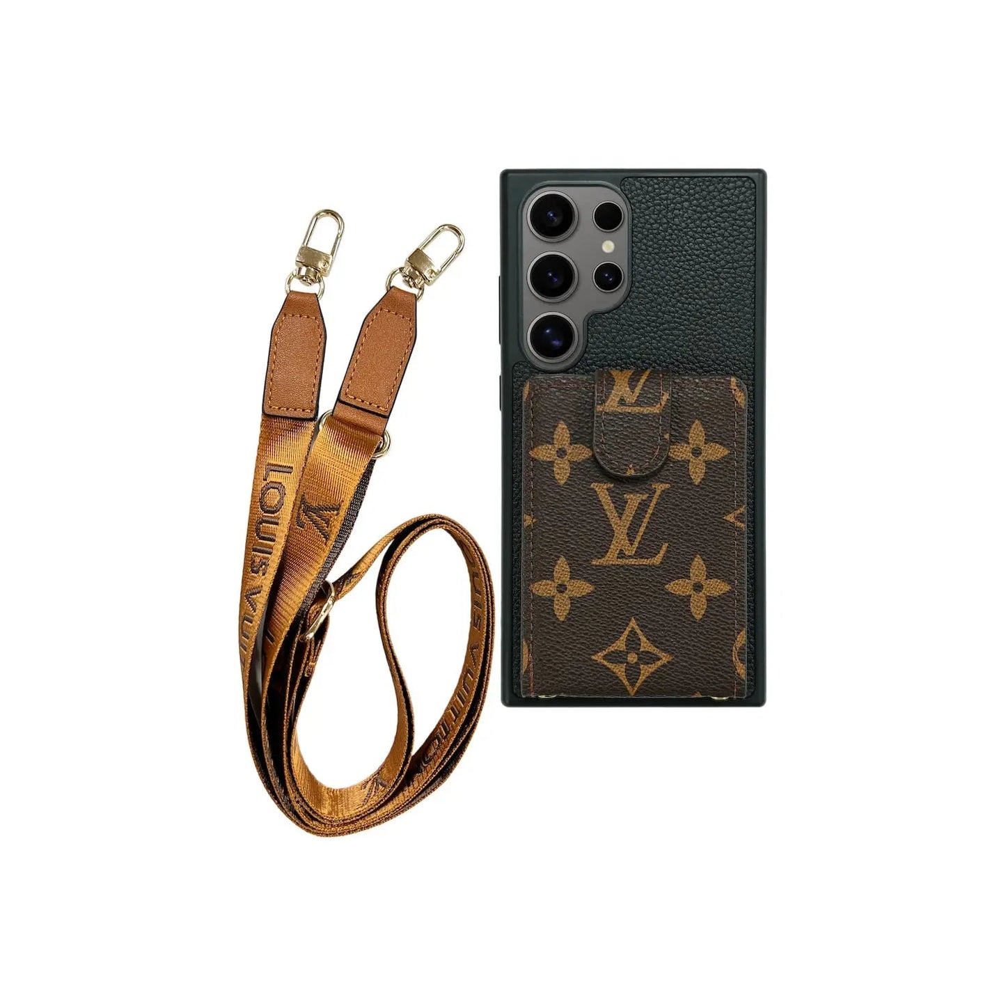Cardholder x Lanyard Signature Two Tone Brown Case | Samsung-1 mysite