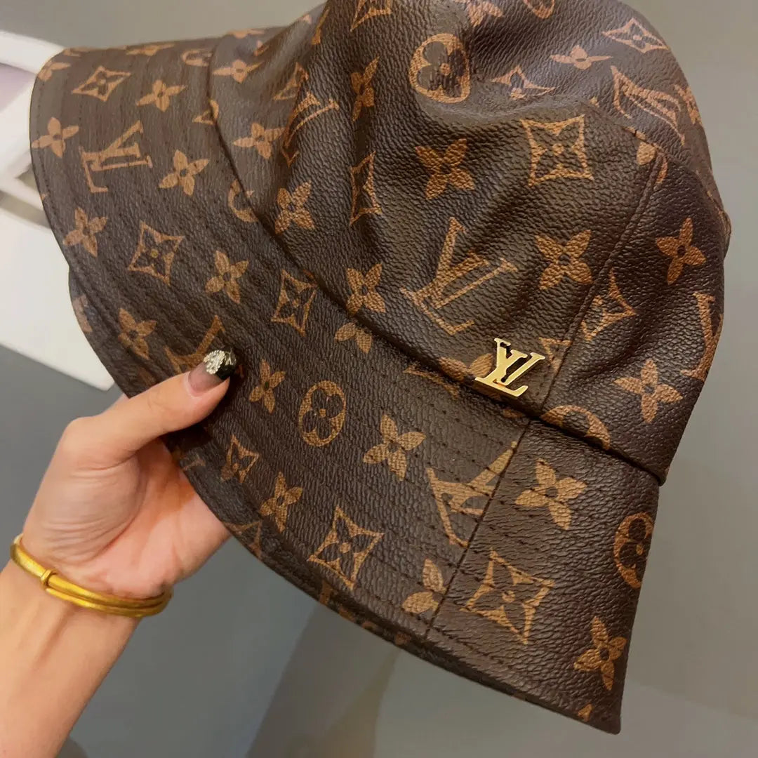 Luxury Monogram Leather Bucket Hat | Luxury Designer 1v Hat-s2 mysite