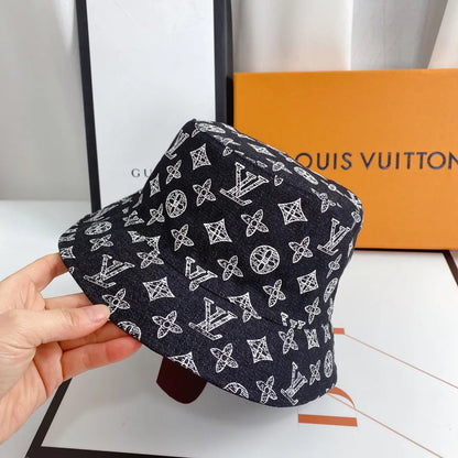 Luxury Monogram Denim Bucket Hat | Luxury Designer 1v Hat-s2 mysite