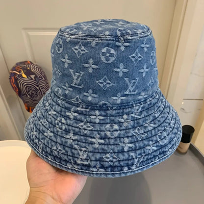 Luxury Monogram Wide Brim Denim Sun Hat | Luxury Designer UV Protection Hat-s2 mysite
