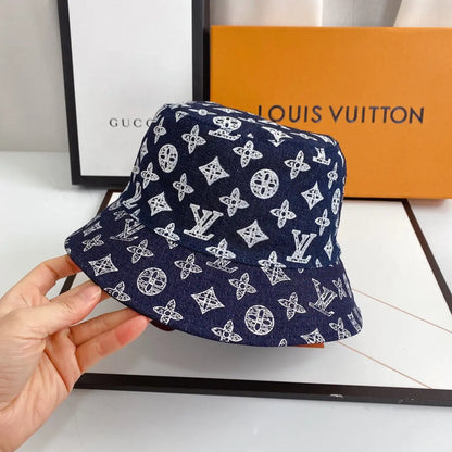 Luxury Monogram Denim Bucket Hat | Luxury Designer 1v Hat-s2 mysite