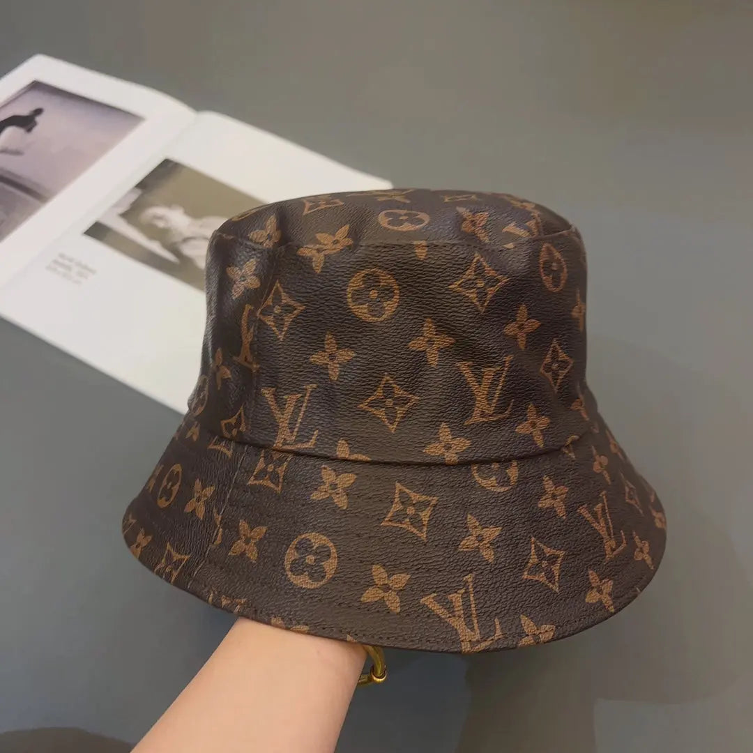 Luxury Monogram Leather Bucket Hat | Luxury Designer 1v Hat-s2 mysite
