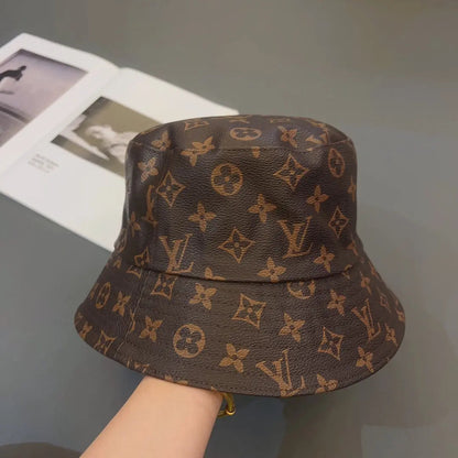 Luxury Monogram Leather Bucket Hat | Luxury Designer 1v Hat-s2 mysite