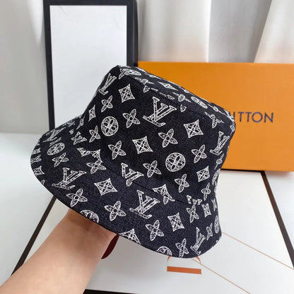 Luxury Monogram Denim Bucket Hat | Luxury Designer 1v Hat-s2 mysite
