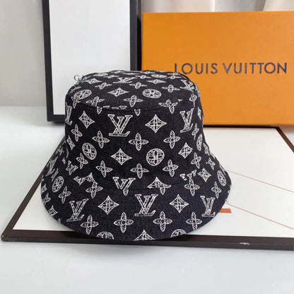 Luxury Monogram Denim Bucket Hat | Luxury Designer 1v Hat-s2 mysite