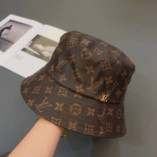 Luxury Monogram Leather Bucket Hat | Luxury Designer 1v Hat-s2 mysite