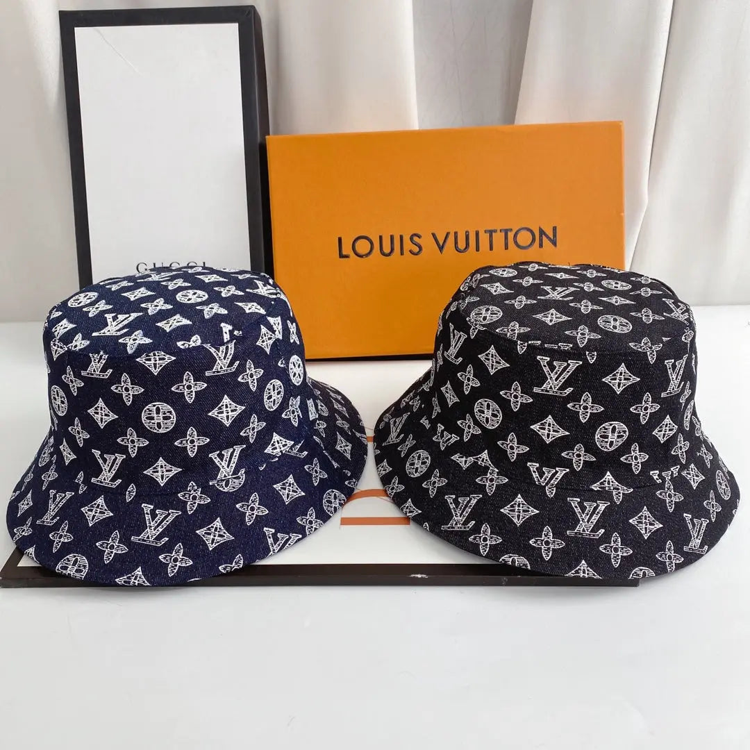 Luxury Monogram Denim Bucket Hat | Luxury Designer 1v Hat-s2 mysite