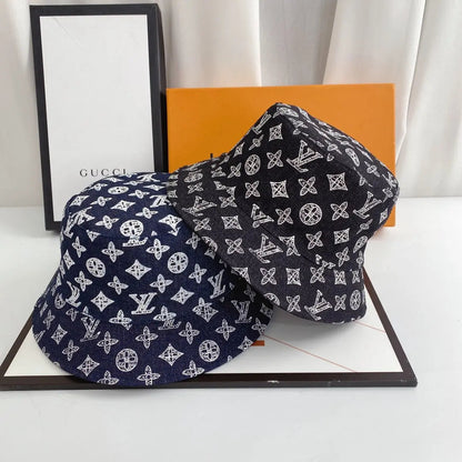 Luxury Monogram Denim Bucket Hat | Luxury Designer 1v Hat-s2 mysite