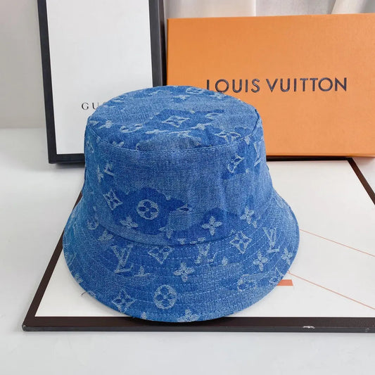 Luxury 1v Monogram Jacquard Denim Bucket Hat for Men & Women-s2 mysite