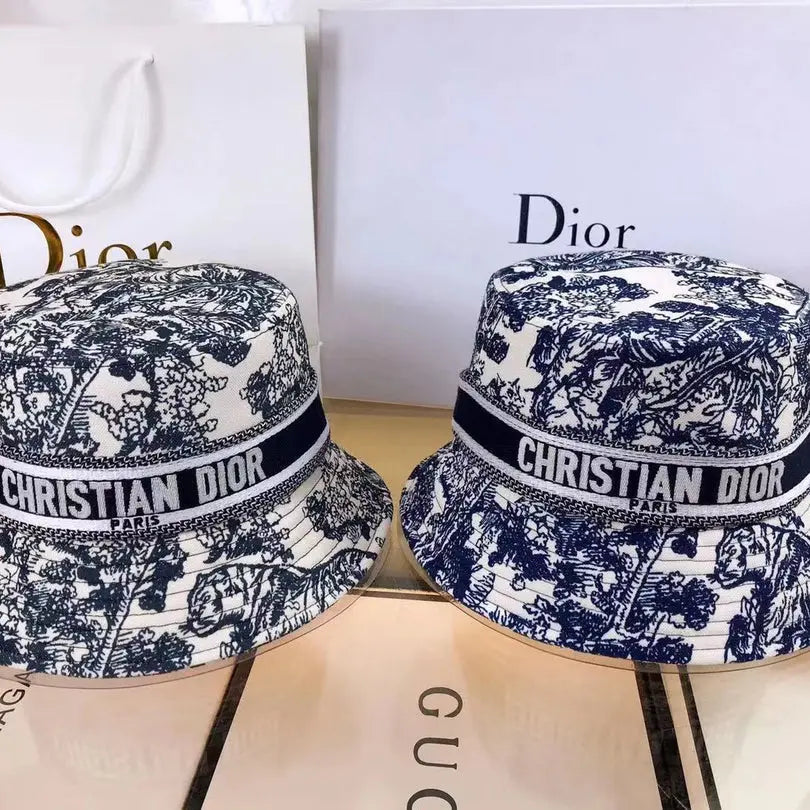 Classic Vintage Toile de Jouy Bucket Hat | Luxury Designer Hat-s2 mysite