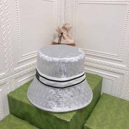 Vintage Sheer Organza Logo Bucket Hat for Women & Men-s2 mysite