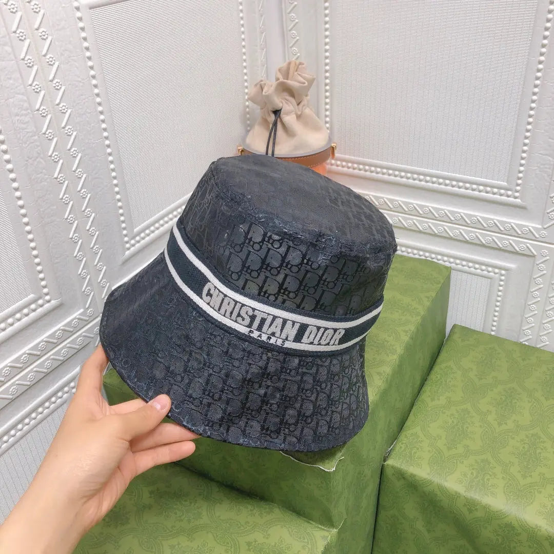 Vintage Sheer Organza Logo Bucket Hat for Women & Men-s2 mysite