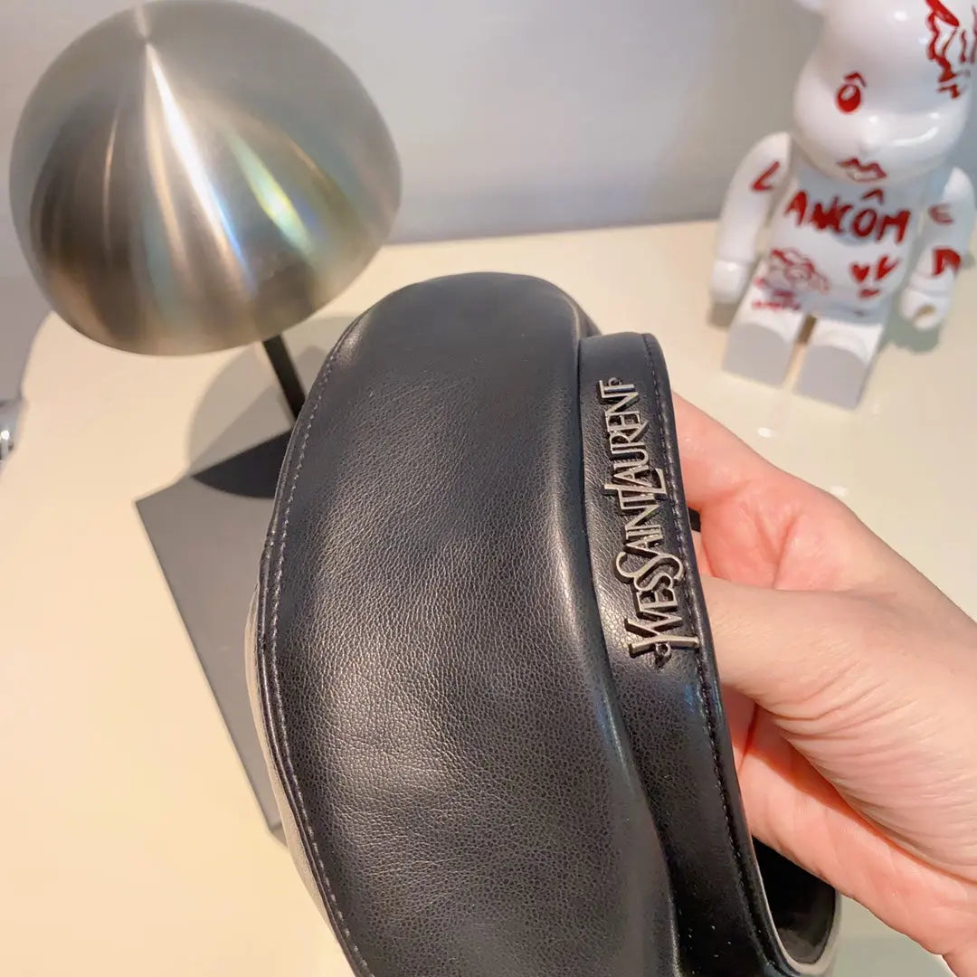Elegant Pebbled Leather Beret | Luxury Designer Hat-s2 mysite