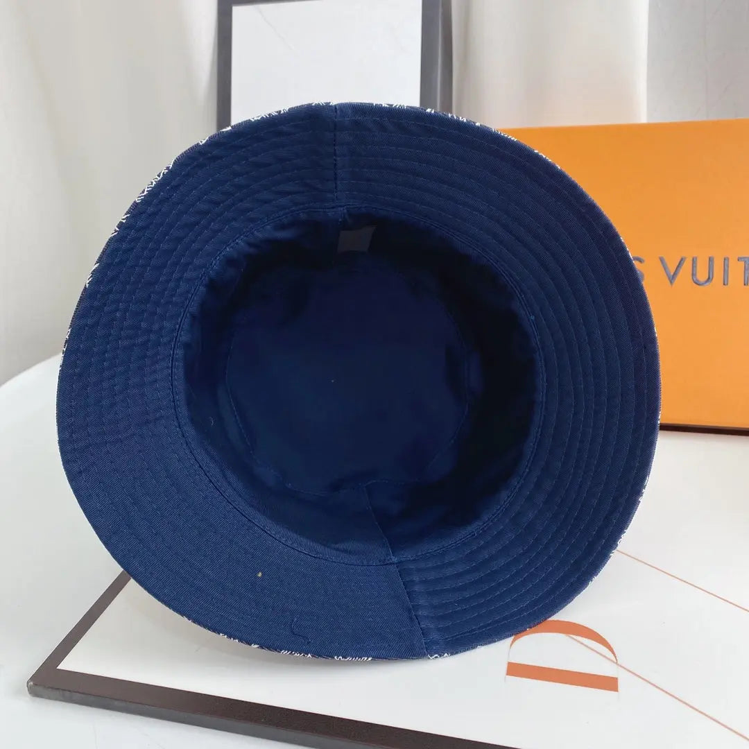 Luxury Monogram Denim Bucket Hat | Luxury Designer 1v Hat-s2 mysite