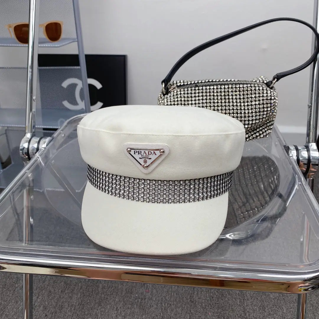 Fashion Triangle Logo Cotton Beret | Luxury Designer French Hat-s2 mysite