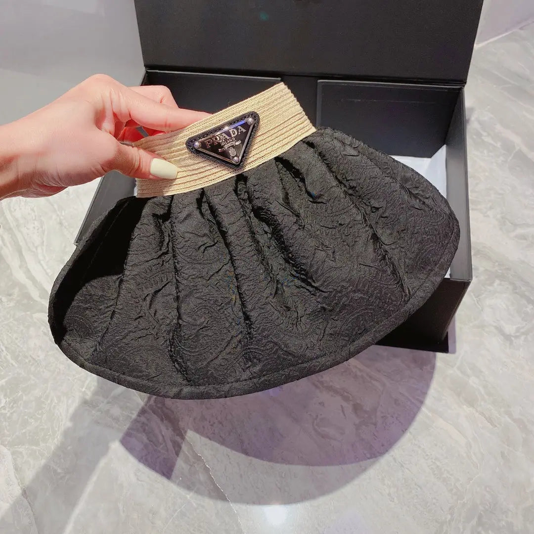 FashionFoldable Crinkled Cotton Sun Visor | Luxury Designer Summer Hat-s2 mysite