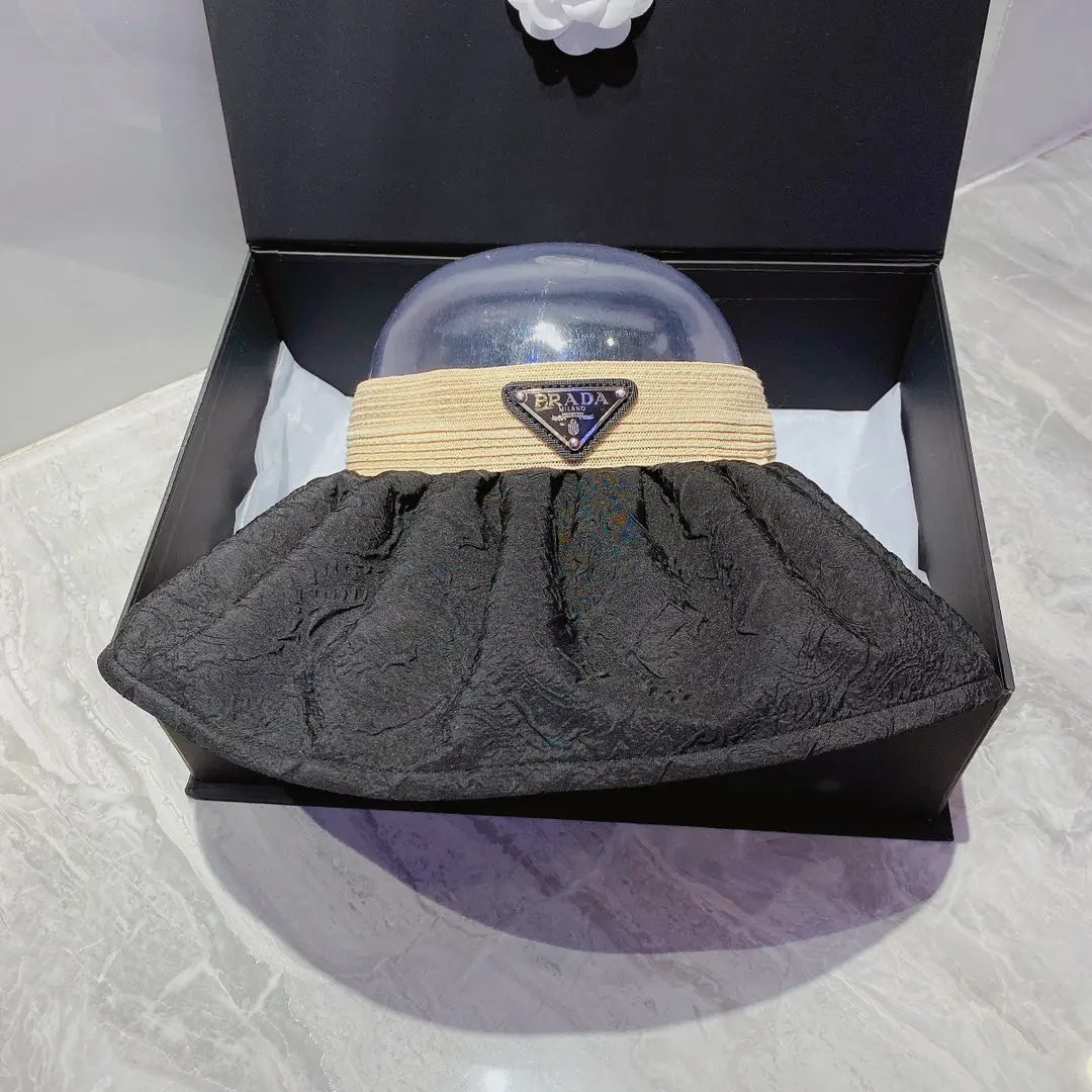 FashionFoldable Crinkled Cotton Sun Visor | Luxury Designer Summer Hat-s2 mysite