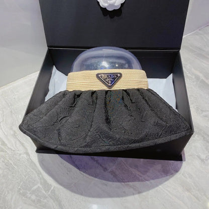 FashionFoldable Crinkled Cotton Sun Visor | Luxury Designer Summer Hat-s2 mysite