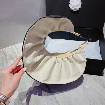 FashionFoldable Crinkled Cotton Sun Visor | Luxury Designer Summer Hat-s2 mysite
