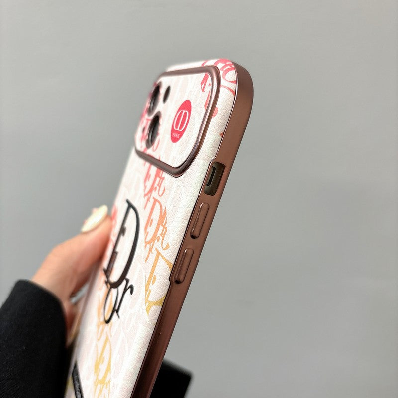 Fashion White & Brown Color Leather iPhone Case mysite