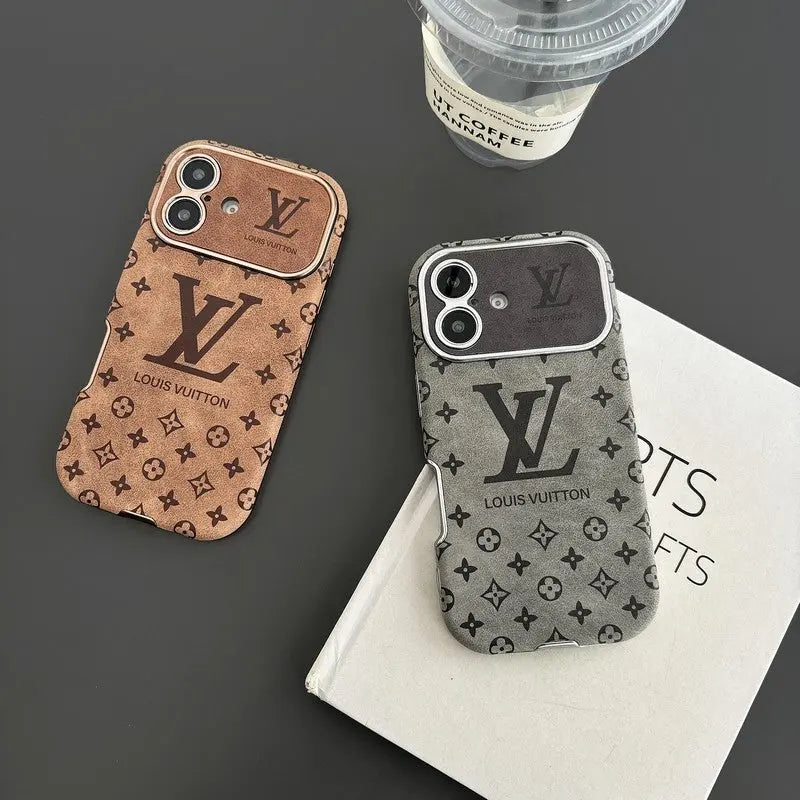 Luxury Brown & Black Color Leather iPhone Case-s2 mysite