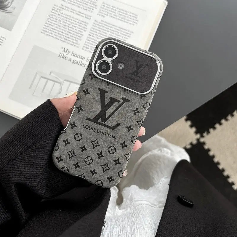 Luxury Brown & Black Color Leather iPhone Case-s2 mysite