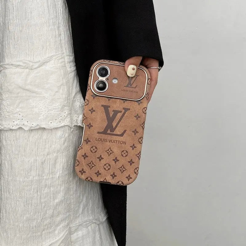 Luxury Brown & Black Color Leather iPhone Case-s2 mysite