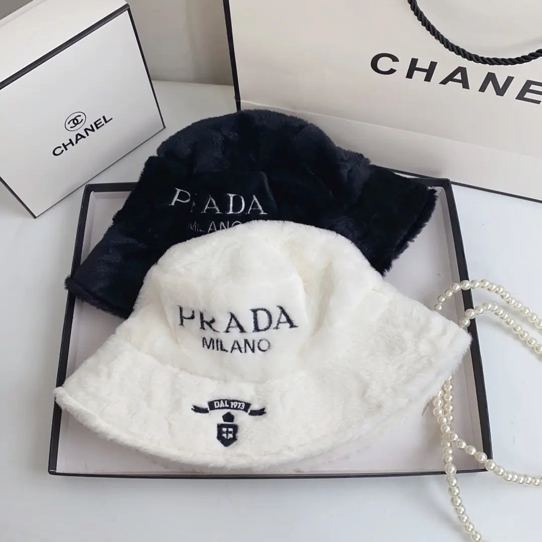 Fashion Milano Plush Faux Fur Bucket Hat | Luxury Designer Winter Hat-s2 mysite