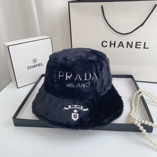 Fashion Milano Plush Faux Fur Bucket Hat | Luxury Designer Winter Hat-s2 mysite