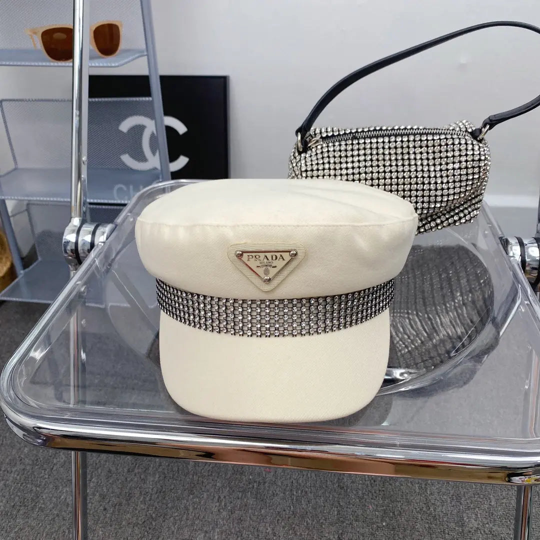 Fashion Triangle Logo Cotton Beret | Luxury Designer French Hat-s2 mysite