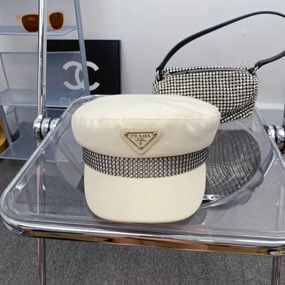 Fashion Triangle Logo Cotton Beret | Luxury Designer French Hat-s2 mysite