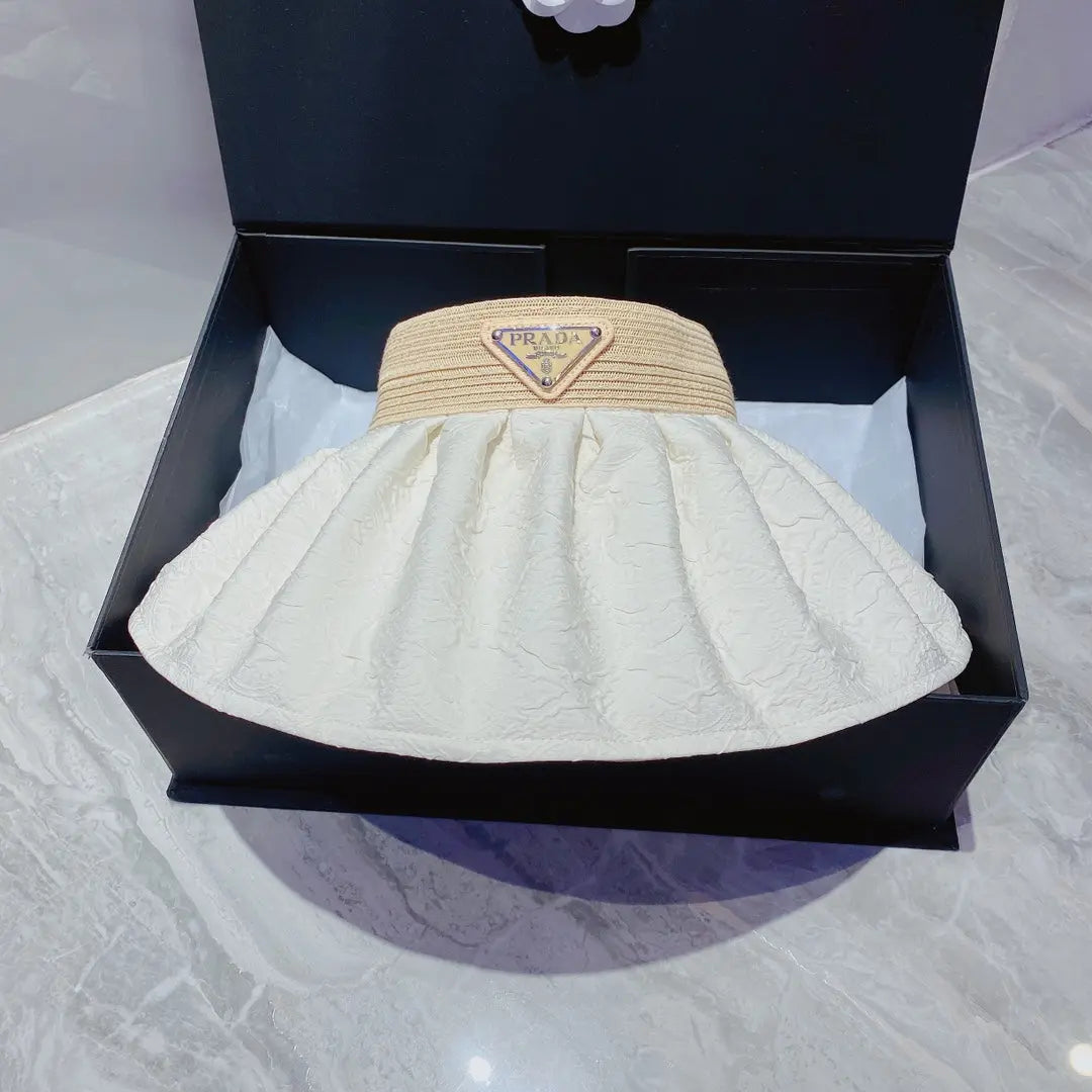 FashionFoldable Crinkled Cotton Sun Visor | Luxury Designer Summer Hat-s2 mysite