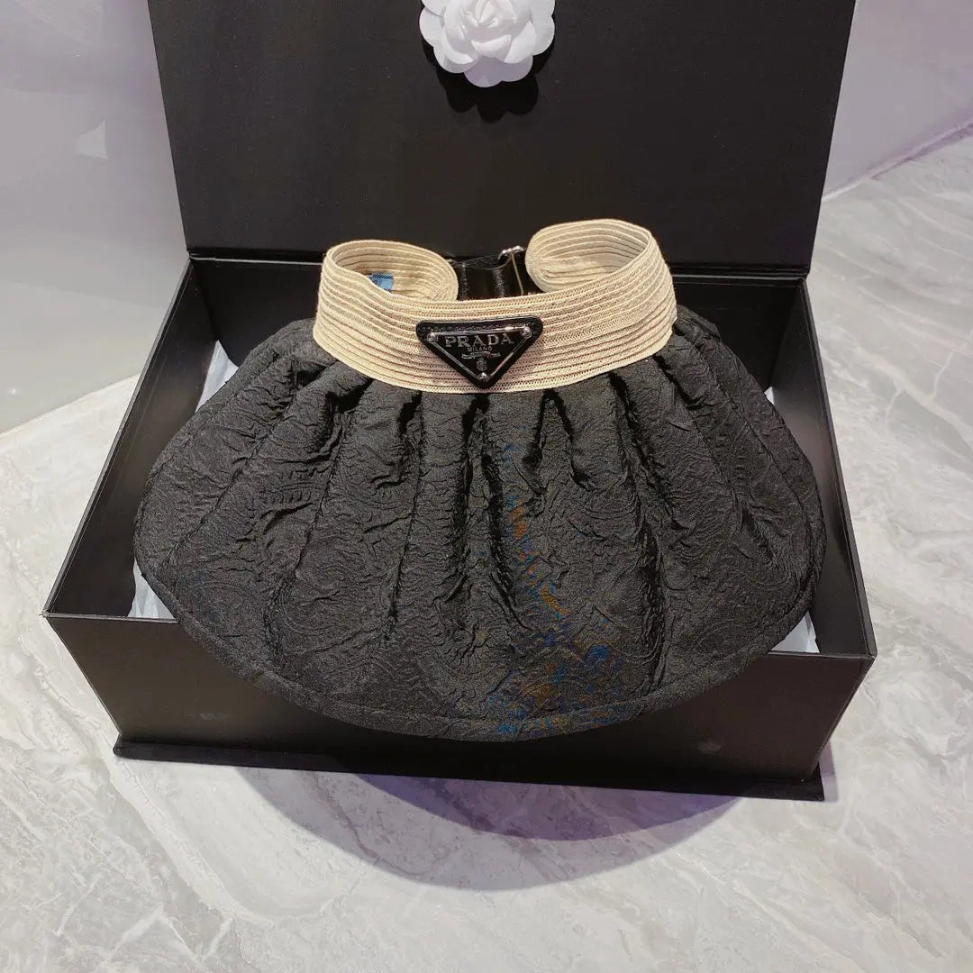 FashionFoldable Crinkled Cotton Sun Visor | Luxury Designer Summer Hat-s2 mysite