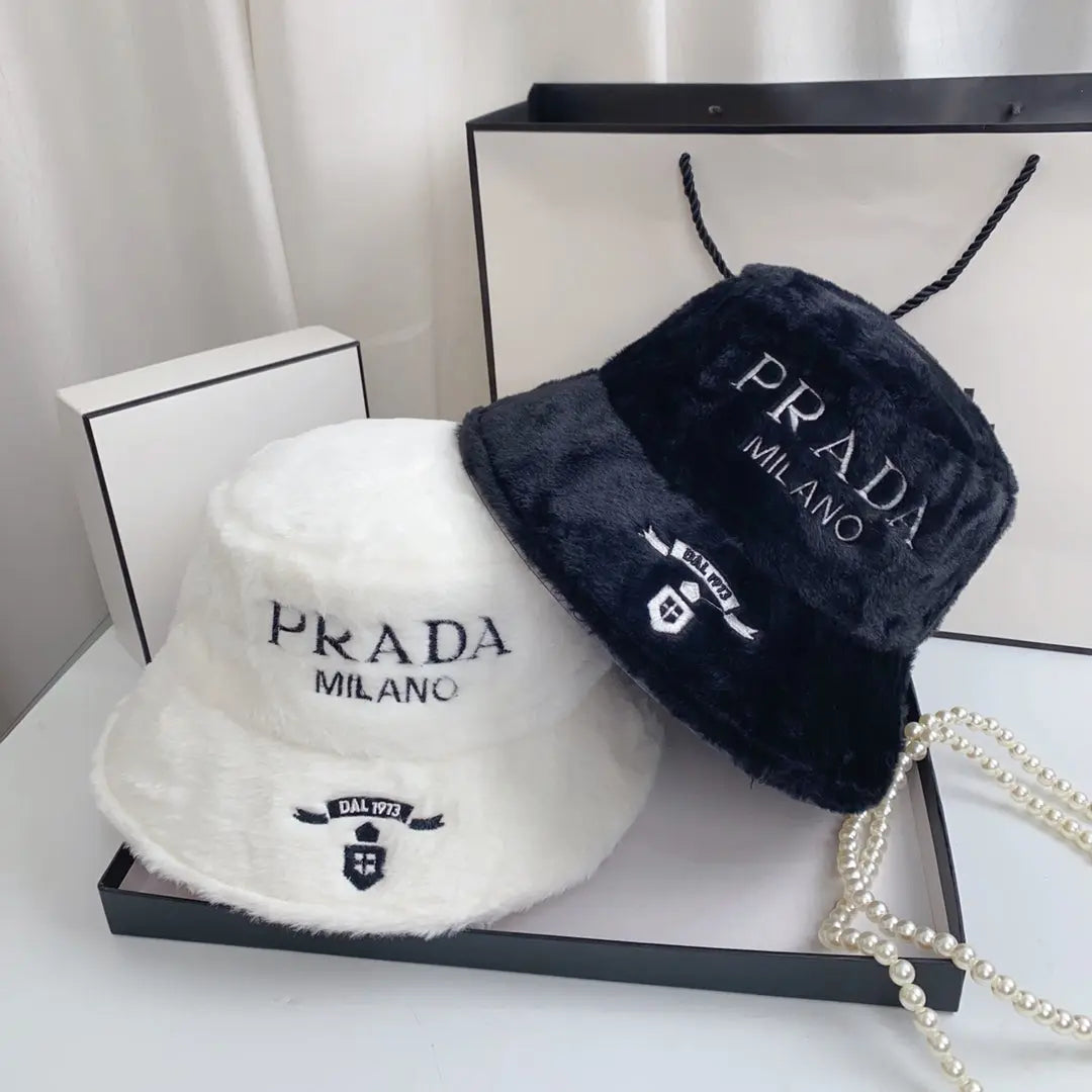 Fashion Milano Plush Faux Fur Bucket Hat | Luxury Designer Winter Hat-s2 mysite