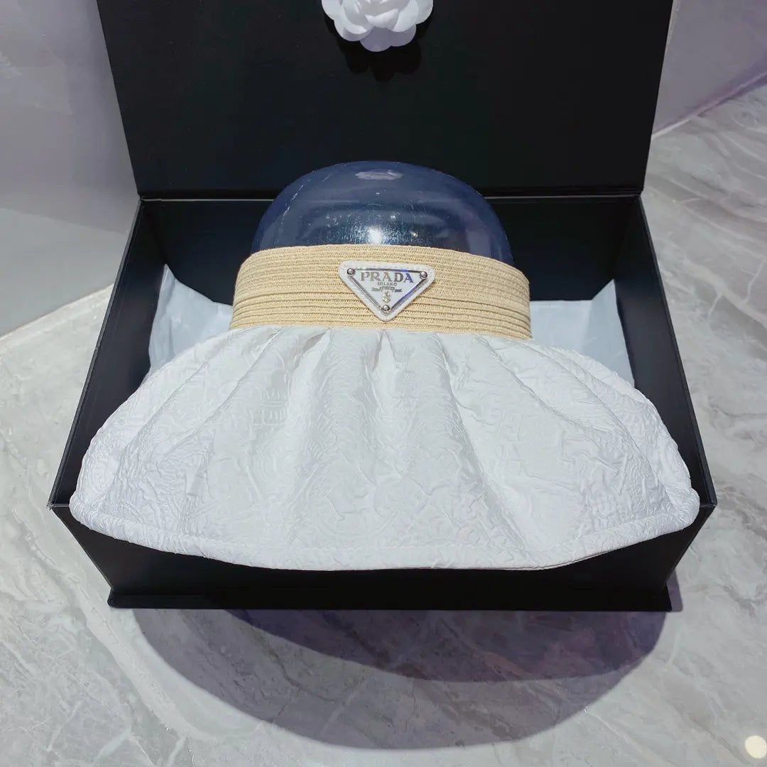 FashionFoldable Crinkled Cotton Sun Visor | Luxury Designer Summer Hat-s2 mysite