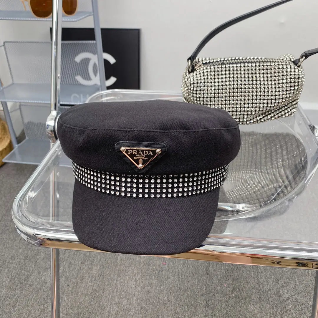 Fashion Triangle Logo Cotton Beret | Luxury Designer French Hat-s2 mysite