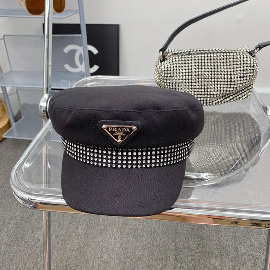 Fashion Triangle Logo Cotton Beret | Luxury Designer French Hat-s2 mysite