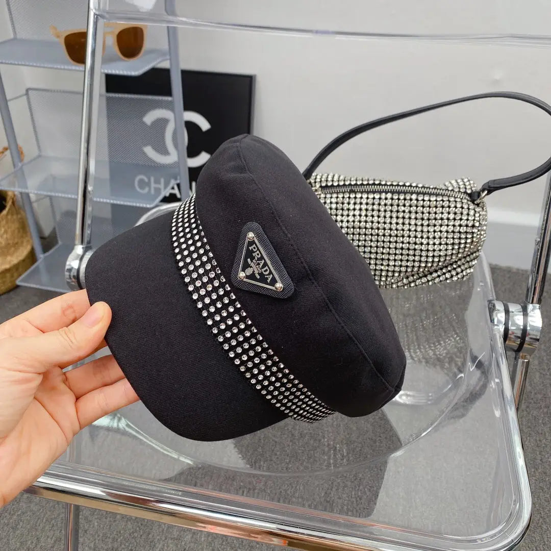 Fashion Triangle Logo Cotton Beret | Luxury Designer French Hat-s2 mysite