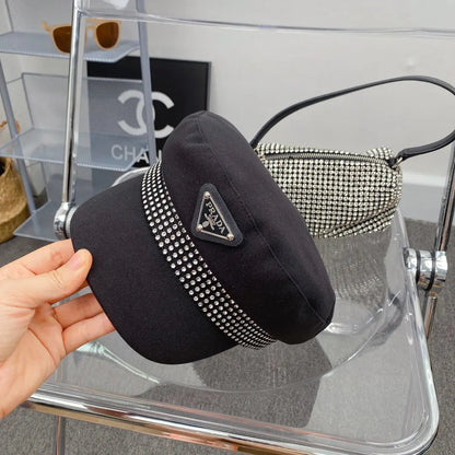 Fashion Triangle Logo Cotton Beret | Luxury Designer French Hat-s2 mysite