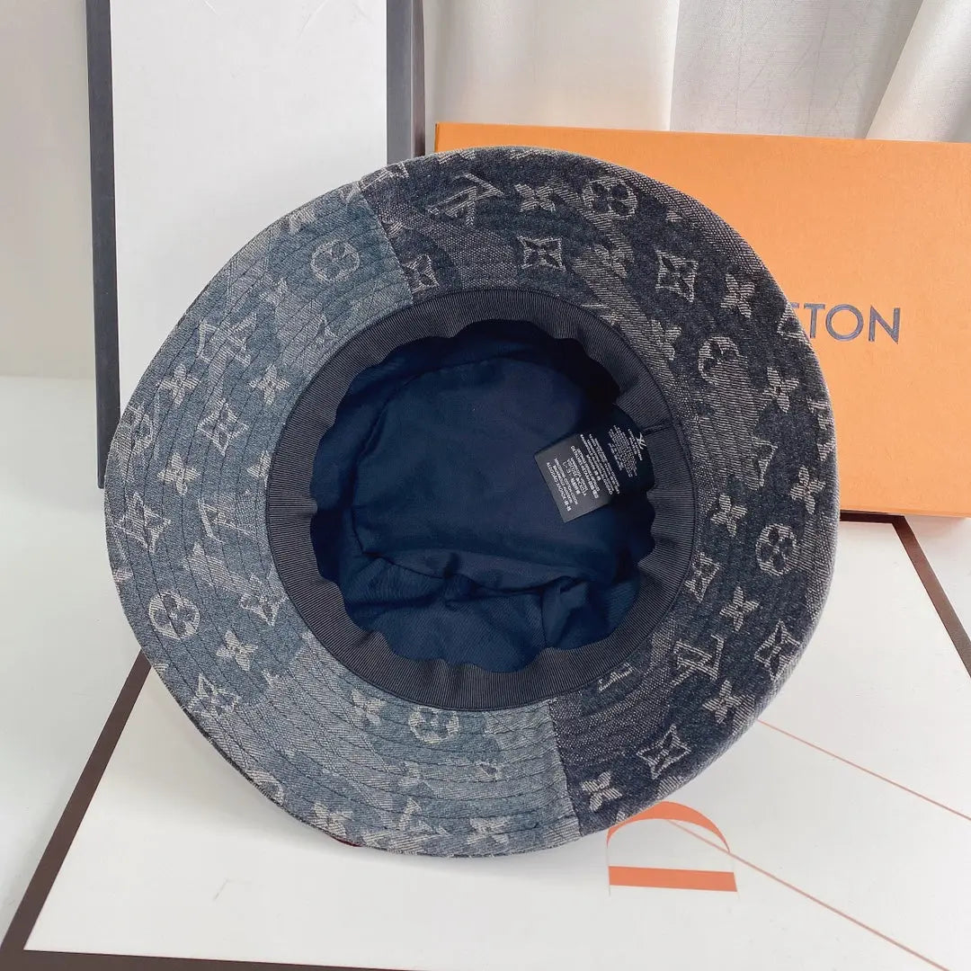 Luxury 1v Monogram Jacquard Denim Bucket Hat for Men & Women-s2 mysite