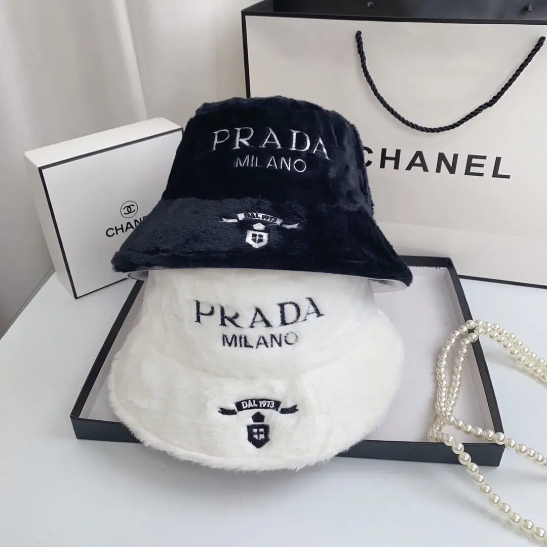 Fashion Milano Plush Faux Fur Bucket Hat | Luxury Designer Winter Hat-s2 mysite