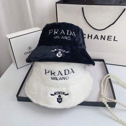 Fashion Milano Plush Faux Fur Bucket Hat | Luxury Designer Winter Hat-s2 mysite