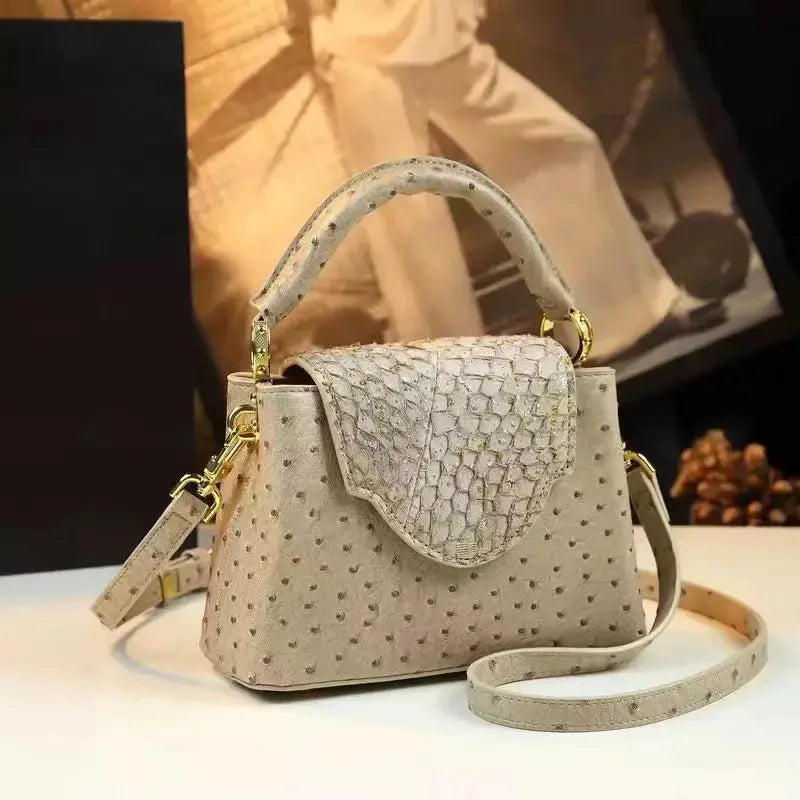 Luxury High-End Handbag -  Spring Fashion Ostrich Pattern Crossbody Shoulder Bag-18 mysite
