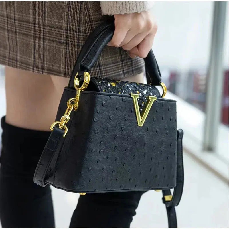 Luxury High-End Handbag -  Spring Fashion Ostrich Pattern Crossbody Shoulder Bag-18 mysite