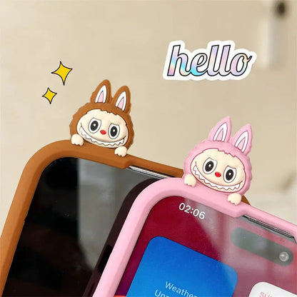 Cute Cartoon Labubu 3d Silicon Case | Brown Pink - iPhone Case-s2 mysite
