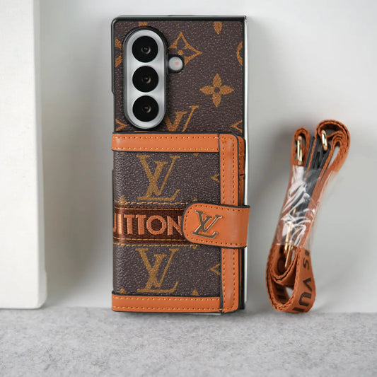 Luxury Brand Card Holder Crossbody Sling Strap Case For Samsung Z Fold-1 mysite