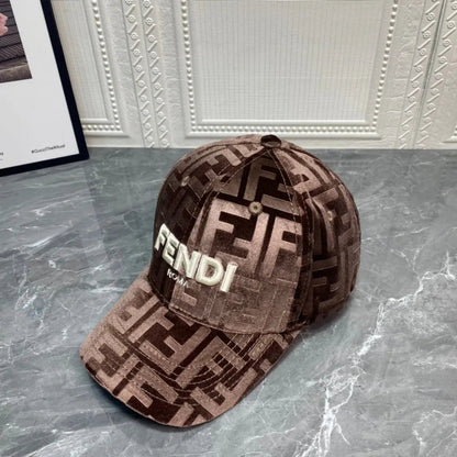 Luxury FF Gold Velvet Baseball Cap | Luxury Designer Adjustable Hat-s2 mysite